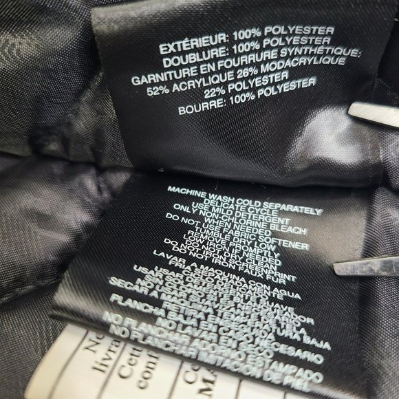 Skechers Womens Sz LG Dark Gray Faux Fur Lined Hooded Winter Jacket Puffer Parka - Picture 8 of 11